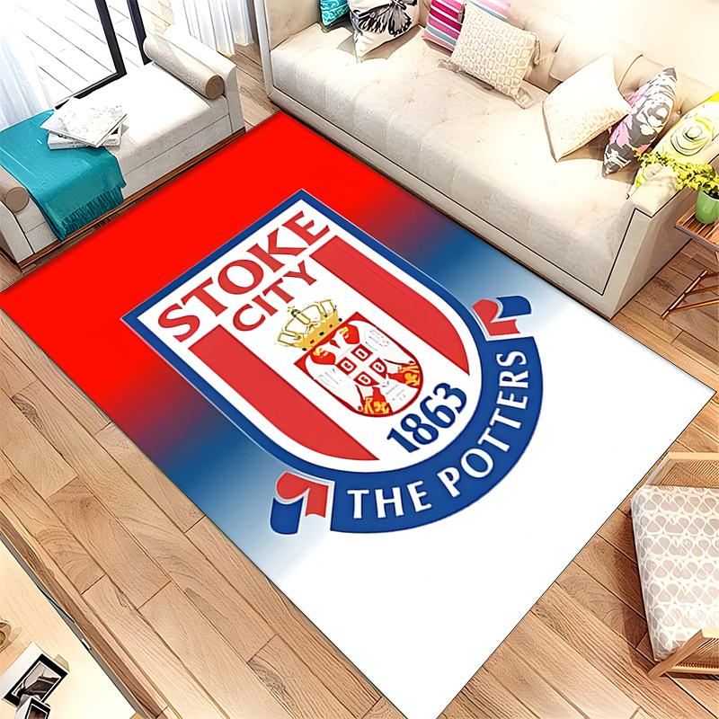 Stoke City Football Club (1) Rug Suitable For Living Rooms Bedrooms Computer Rooms Dining Areas And Placement Under Tables And Chairs Also An Ideal Ch