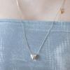 (92.5 Silver) Chocolate Heart Star Dangle Necklace Nz2162
