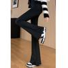 High Waist Flare Pants For Women With Polyester And Elastane For Casual Wear