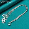 Браслет-цепочка из стерлингового серебра 925 пробы со звездами и пятью змеями для женщин, модные очаровательные ювелирные изделия для свадебной вечеринки