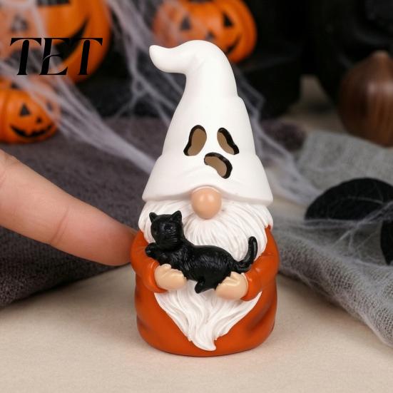Small Halloween Accents For Trays Decoration, Resin Skull Ghost Mouth Gnome Figurine for Home Cute Tabletop Decor Party Table Tiered Tray, Spooky