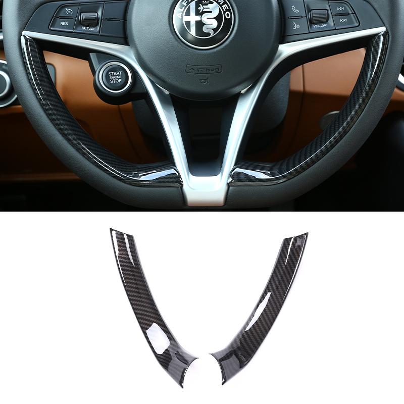 Накладка на руль автомобиля из углеродного волокна ABS для интерьера Alfa Romeo Giulia Stelvio 2017 2018