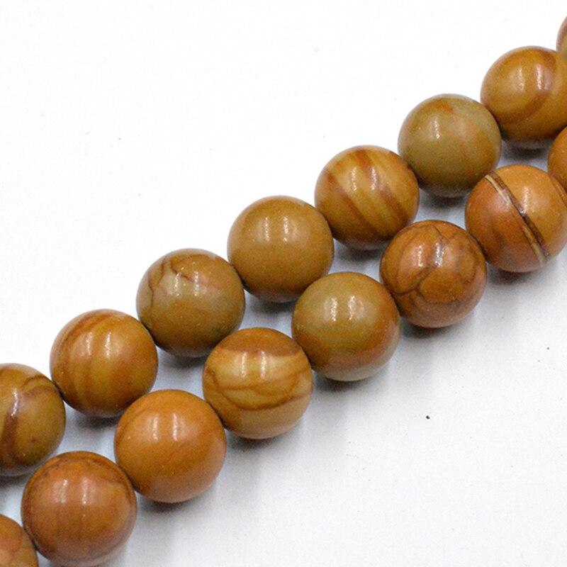 Деревянные бусины, круглые каменные свободные бусины-разделители для изготовления ювелирных изделий, 4/6/8/10/12 мм, DIY подвески ручной работы, браслеты