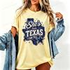 Leopard She’s From Texas I Can Tell Print Women's T-Shirts Pink Texas Girl Shirts Country Western Tees Design Short Sleeve