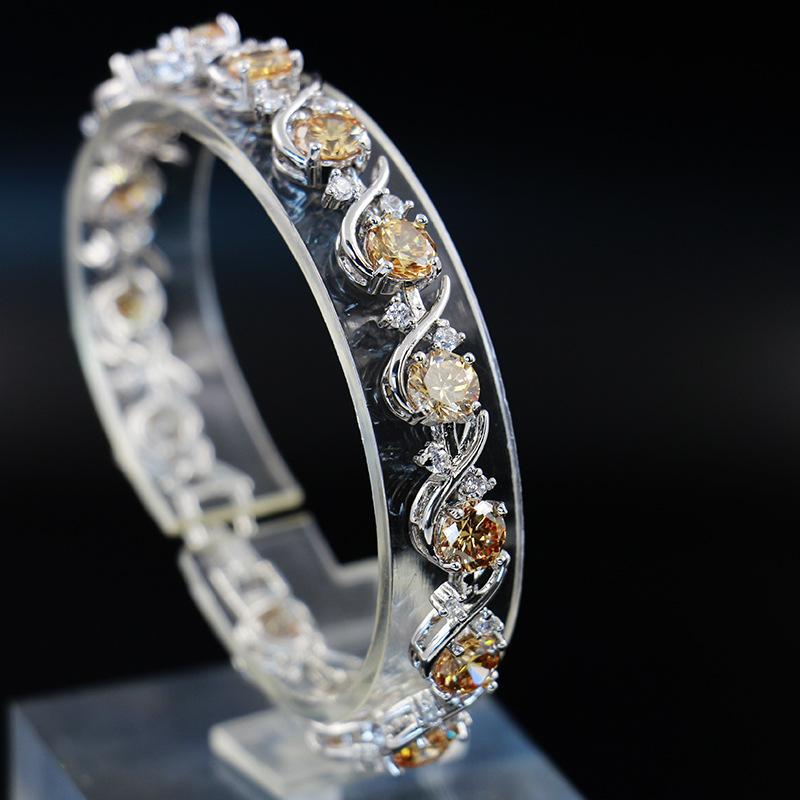 Женский браслет из циркона с цветами свежей сливы, креативный, универсальный, многоцветный