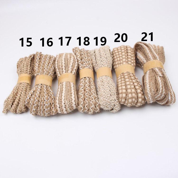 Hemp Rope Braided Lace: White & Yellow Wave for Handmade Crafts