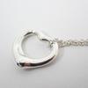Pre-owned Tiffany & Co. silver 925 open heart pendant necklace j56-5