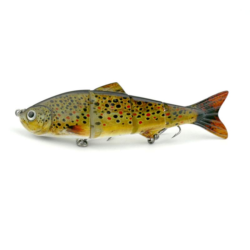 1 шт. многошарнирная приманка для гольяна для форели HENGJIA без губ, 4 секции, бионический воблер, рыболовные снасти