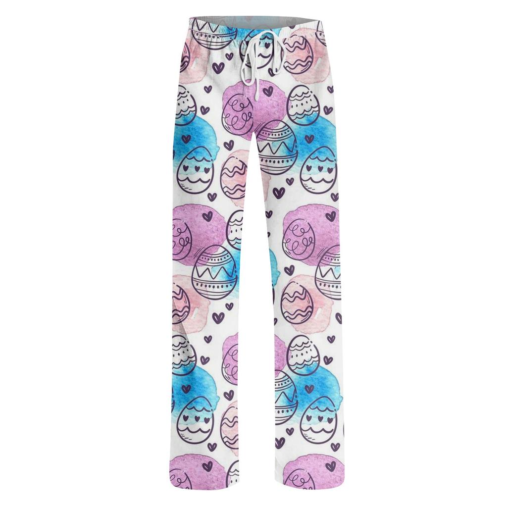 Женские модные свободные повседневные брюки с пасхальным принтом
