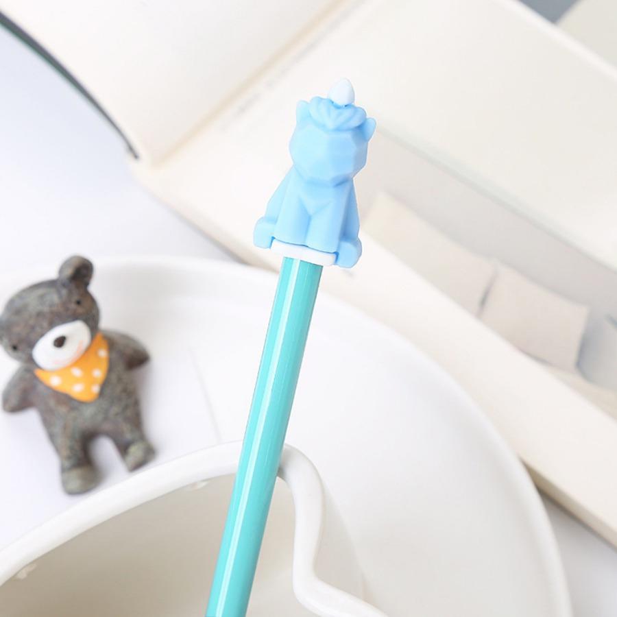 10pcs 0.5mm Silicone Head Gel Pen Creative Animal Shape Cartoon Pen Cute Learning Office Stationery Black Signature Pen