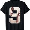 Baseball Birthday Boy Nine 9 Years Old Ninth 9th Bday Party T-Shirt