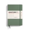 Leuchtturm A5 Dotted Officially Imported Notebook, Grid, Olive, 365489,