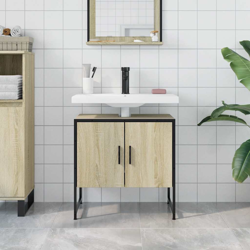 Washbasin Cabinet in Sonoma Oak 60 x 33 x 60 cm Particleboard