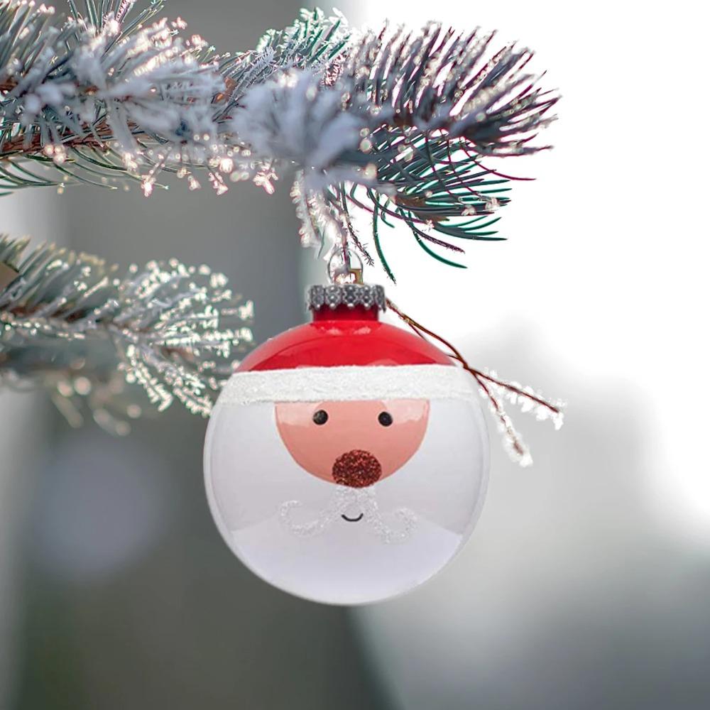 12pcs 6cm Painted Christmas Balls Pendant Red White Xmas Tree Pendants Holiday Festival Decor