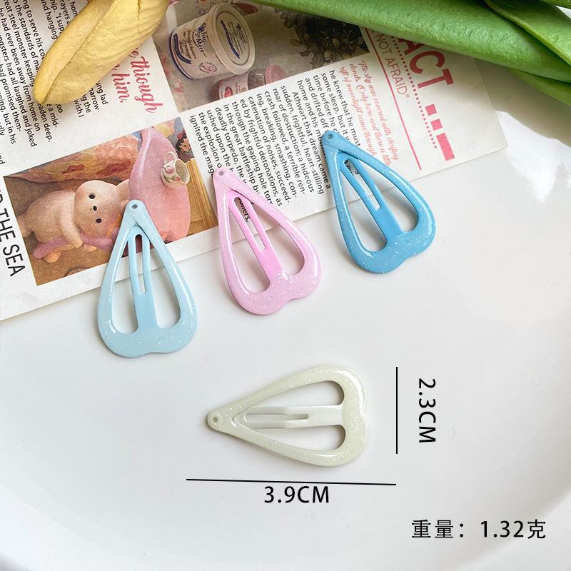 Dopamine Fine Flash Korean Style Cute Children's Heart Sweet BB Clip Forehead Bangs Hair Clip Girl Colorful Hair Accessories