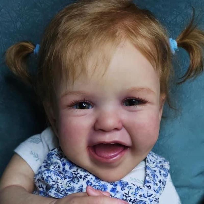 Куклы-реборн Happy Smile, мягкое тканевое тело, 24 дюйма, 60 см, имитация куклы-девочки с имплантированными волосами, симпатичные реалистичные игрушки для детей, подарки на день рождения