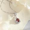 S925 sterling silver drop-shaped natural crystal stone pendant s925 sterling silver butterfly-shaped necklace niche light luxury collarbone chain