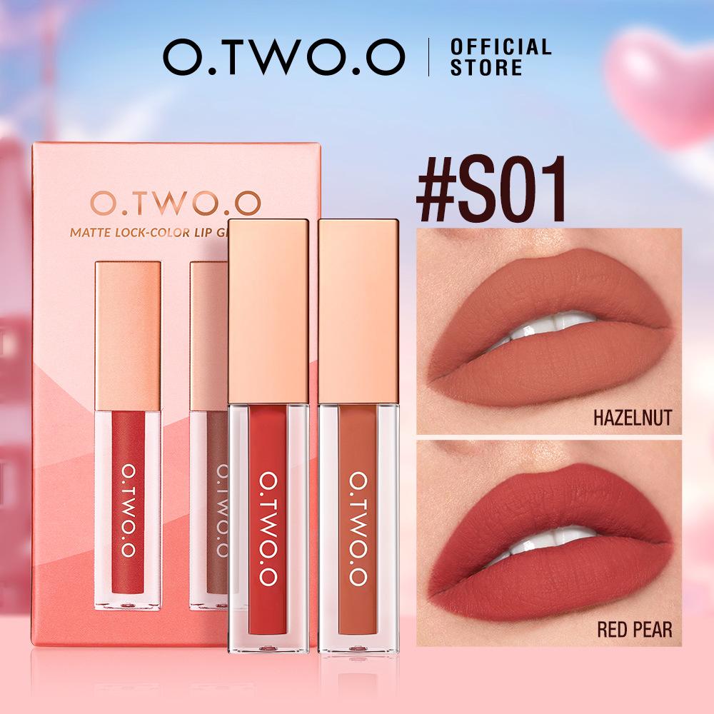 O.TWO.O TZ017 Набор матовых блесков для губ Туманный стойкий набор тинтов для губ Высокая пигментация Легко наносится Макияж для губ
