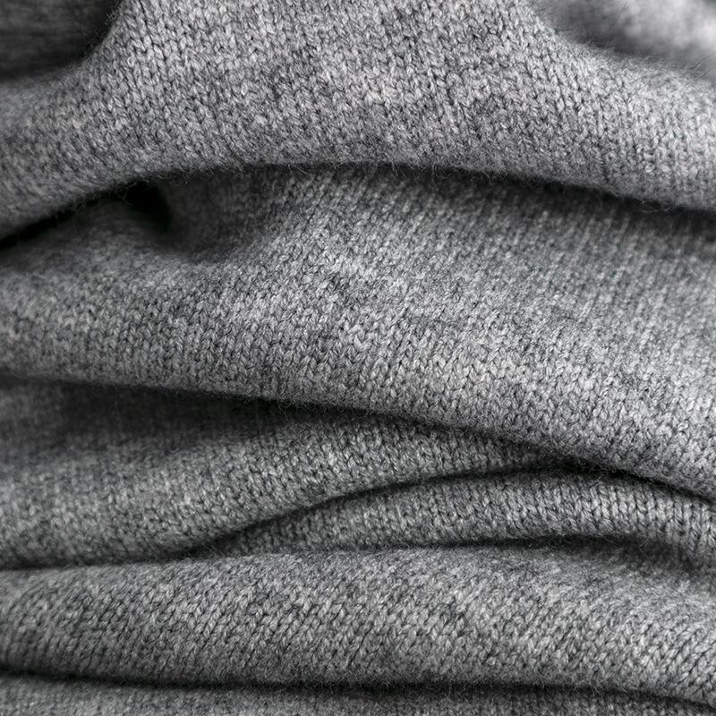 QICED Модный комплект Женский осенне-зимний повседневный однотонный свободный вязаный свитер с полувысоким воротником Набор из двух предметов