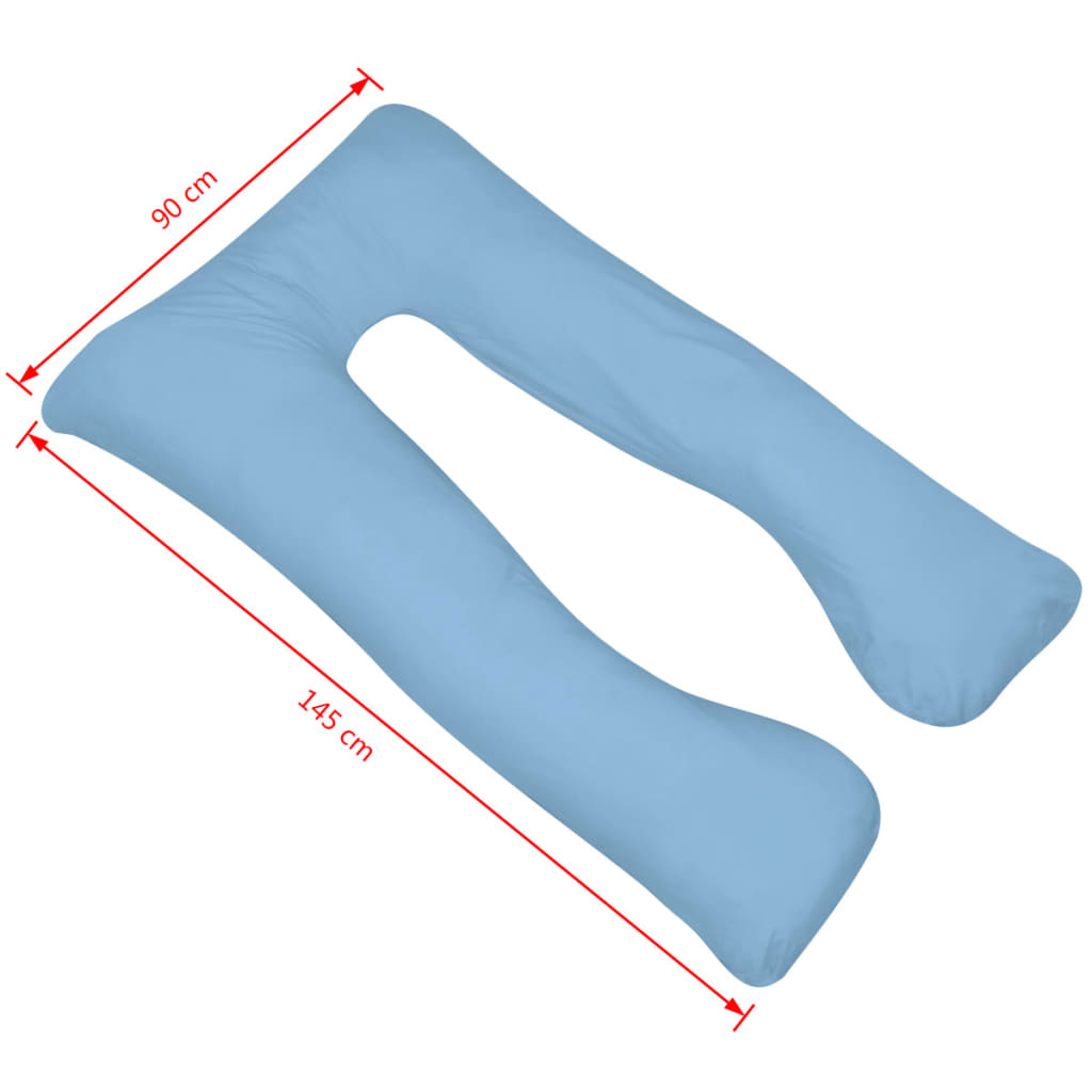 Pregnancy Pillow U Shaped 90 x 145 cm Light Blue