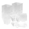 50 Mini 2 Oz/60 Ml Dessert Cups with Covered Spoons Reusable Dessert Cups Transparent Plastic Frozen Cake Appetizer Cups