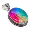 Ювелирный кулон из серебра 925 пробы с радужным солнечным кварцевым драгоценным камнем 2,17 дюйма AH-883