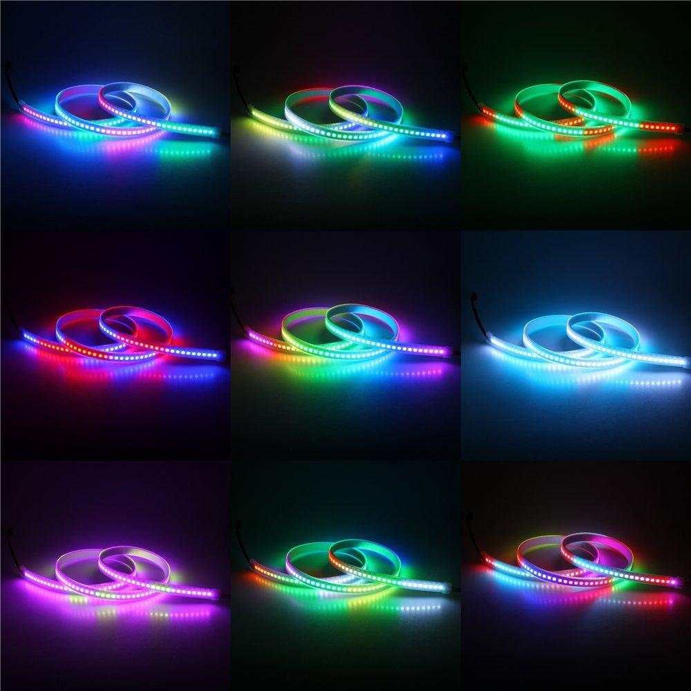 ALITOVE Светодиодная лента WS2812B Адресная светодиодная лента Освещение 5050 RGB SMD 1 м 144 пикселя Цвет мечты Не водонепроницаемая Белая печатная плата DC 5V