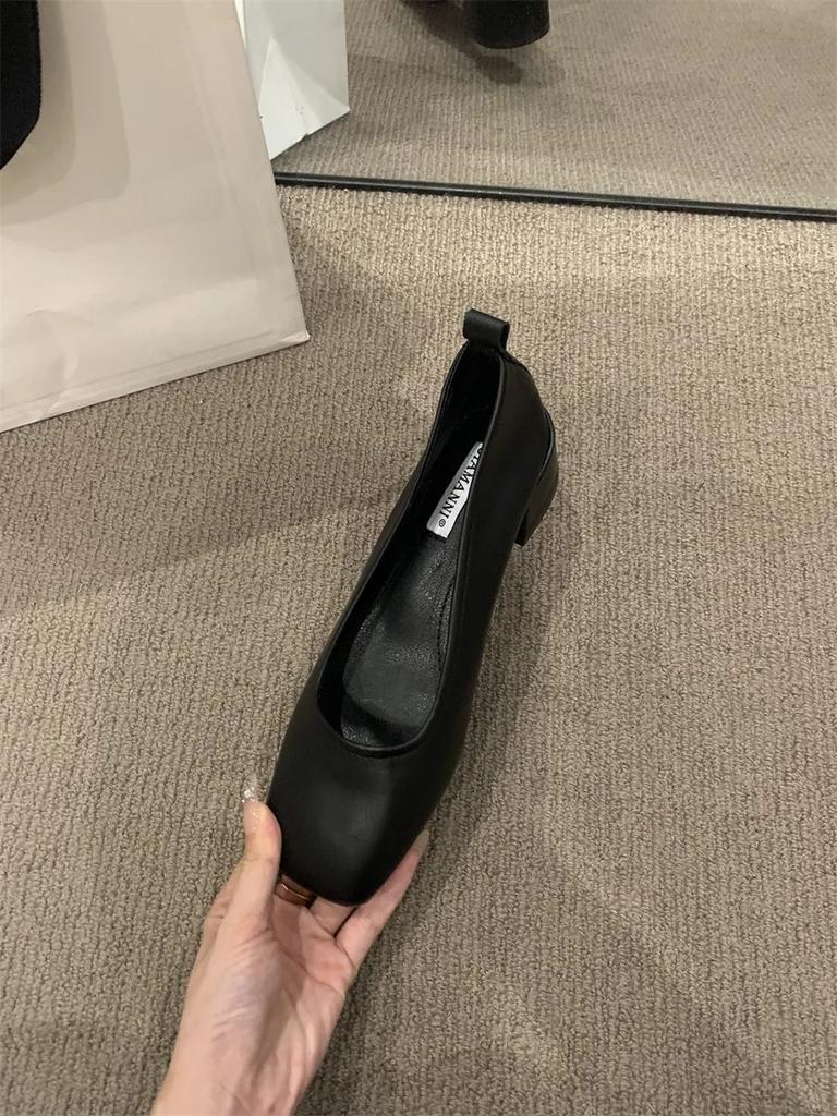 Элегантные женские туфли на высоком каблуке с квадратным носком, женские дышащие легкие повседневные туфли, трендовые роскошные женские туфли на высоком каблуке, женские мокасины