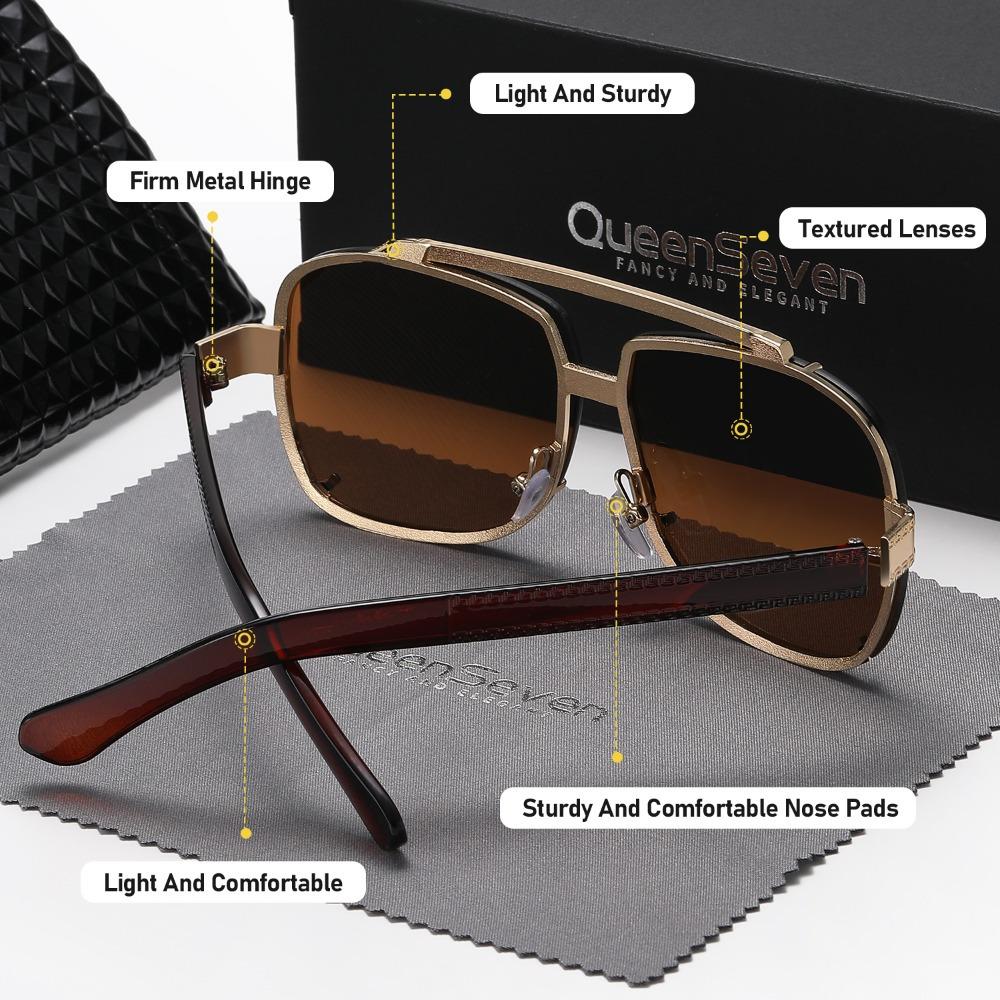 QueenSeven Модные металлические поляризационные солнцезащитные очки унисекс для вождения и езды на велосипеде на открытом воздухе, UV400