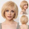 HairCube Hand-Tied Lace Front Wig, Blonde Human Hair Wigs for Women Natural Layered Wig, Wavy Different Style for White Women