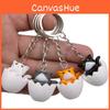Adorable Cartoon Eggshell Cat Resin Pendants Keychain For Gifts Children