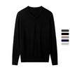 Men Autumn V-Neck Sweater Warm Merino Wool Knit Solid Pullover Sweater