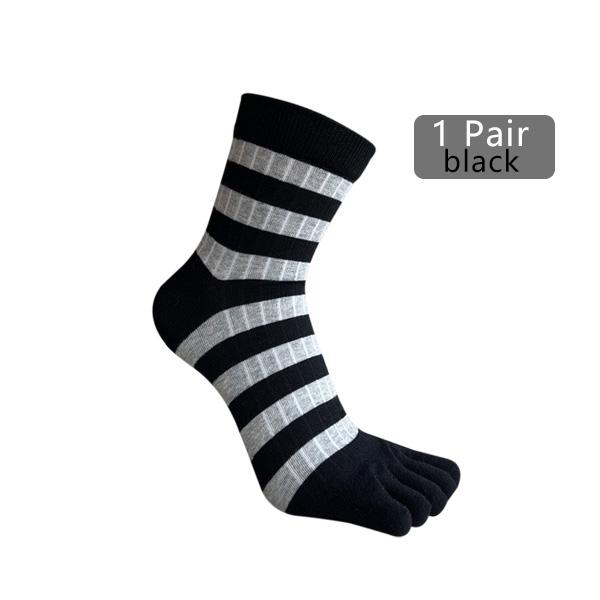 1/5 Pairs Man Short Five Finger Socks Business Cotton Striped Elastic Breathable Party Dress Gentleman Toe Happy Socks 4 Seasons