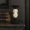 Dark Academia Home Decor Halloween Candlestick Holder Decoration, Gothic Raven Skull Candle Holder, Table Decoration Spooky Taper Stand for