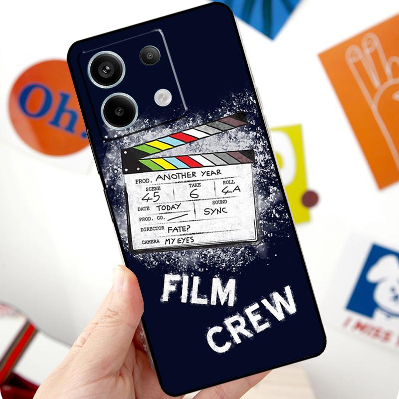 Film Movie maker Clapperboard Take Funda For Xiaomi Redmi Note 13 Pro 10 11 12 14 Pro 11S 12S Case For Redmi 15 12C 13C 14C 10C
