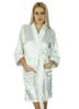 Bimba Women Short Satin Robe Velvet Belt Getting Ready Bridesmaid Robe
