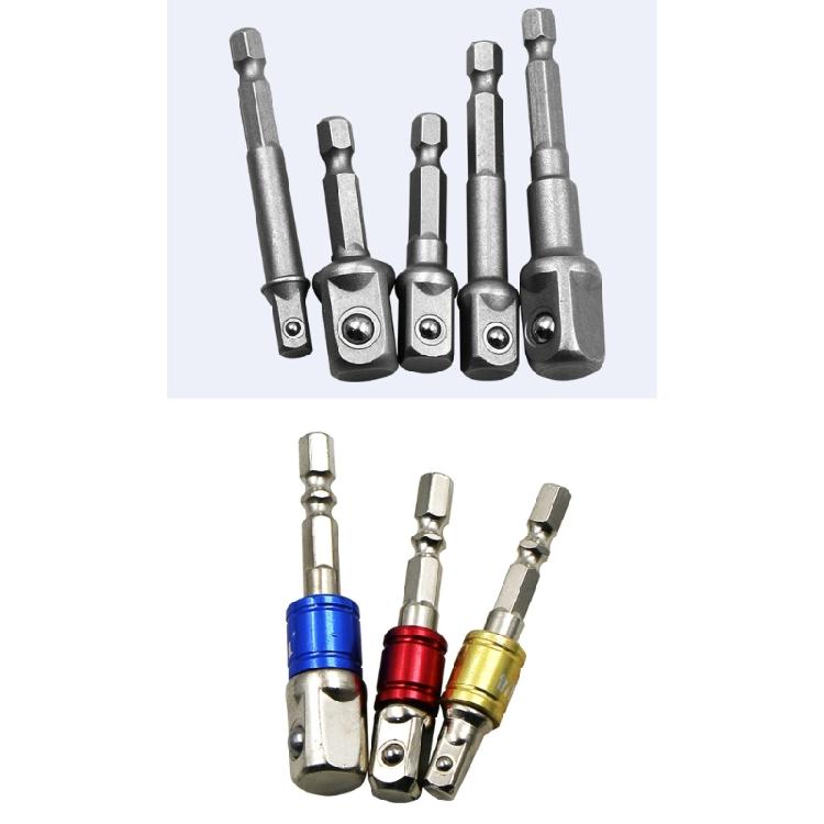 3/8Pcs Wrench Sleeve Power Drill Socket Adapter Bit Hex Drill Nut Driver Shank 1/4 3/8 1/2 Connecting Rod Head Extension