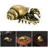 Vintage Antiqued Brass Sea Animal Figurine Miniature Ornament for Artistics Home Decors and Office Desktop Display