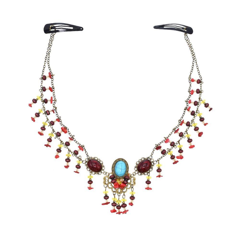 Винтажные повязки на голову, женская цепочка на голову, цепочка на лоб, головные уборы Ханфу, подарки для девочек