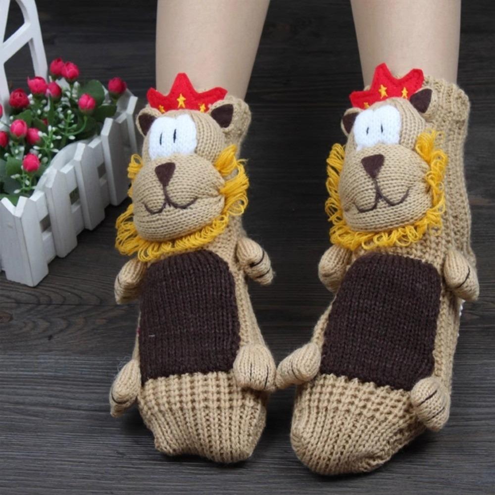 Hand Crocheted Animal Socks Thick Novelty Floor Socks New Funny Socks for Men & Women