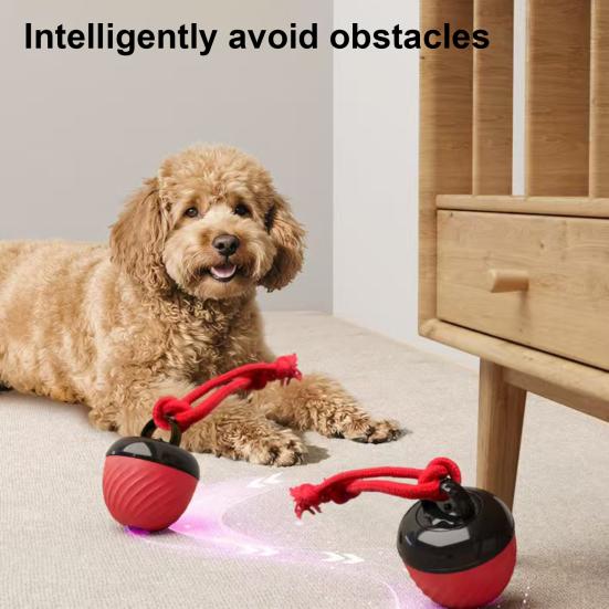 Интерактивный мяч для собаки, устойчивый к жеванию, умный мяч-игрушка для щенка со звуком, веревка, электрический, автоматический, движущийся