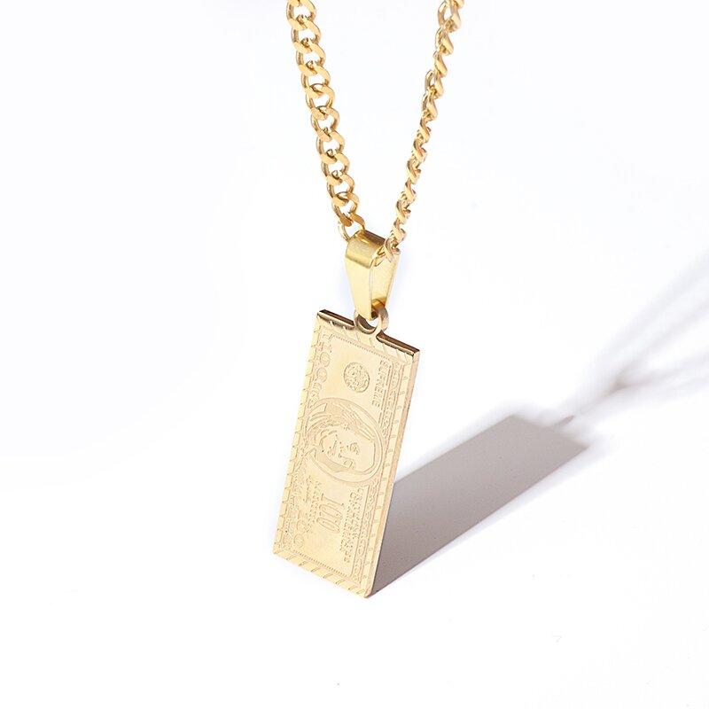 1 шт. Креативное хип-хоп рок трендовое мужское ожерелье с подвеской в виде миллионной купюры панк модные ювелирные изделия подарок