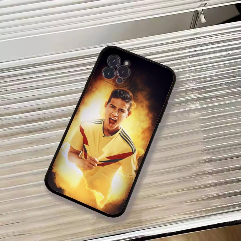 Football J-James Rodriguez Phone Case For iPhone 17,16,15,14,13,12,11 Plus,Pro Max,XS,Soft Silicone Black Cover