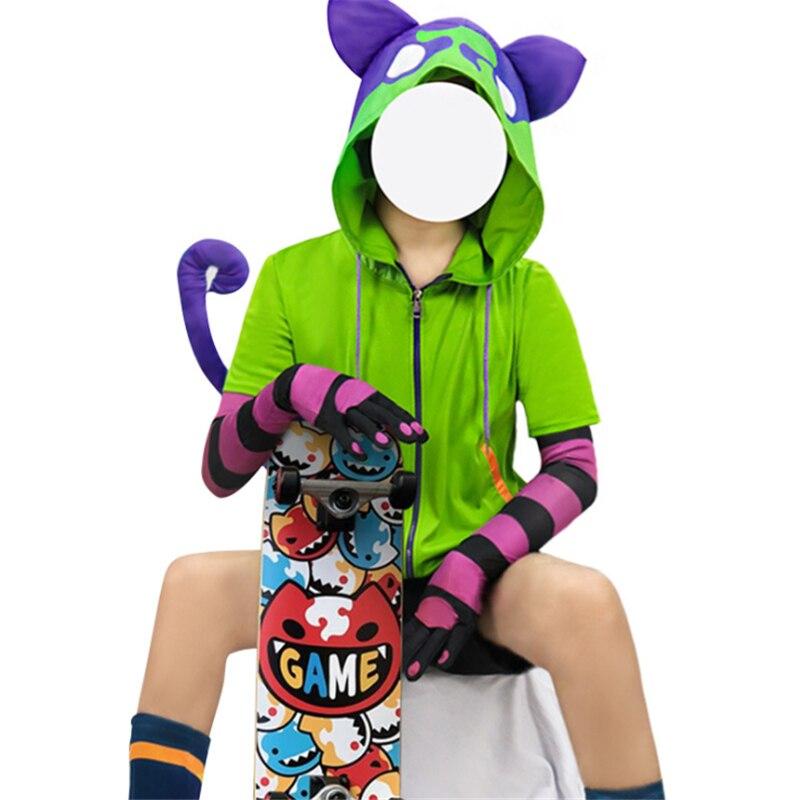 Anime SK8 The Infinity Cosplay Costume Chinen Miya SK Eight Cosplay Halloween Party Cos Outfits Jacket Tail Gloves 6Pcs/Set