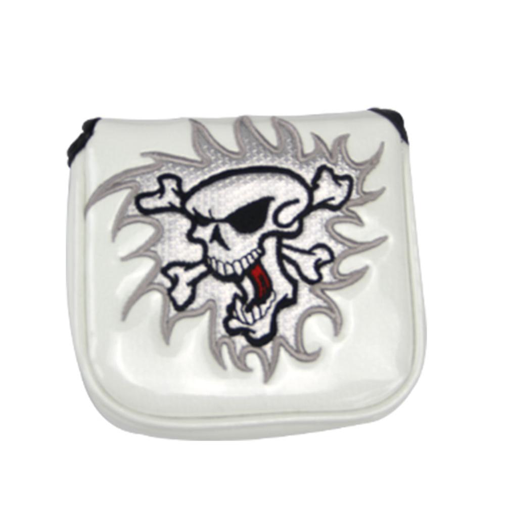 Pu+ Thick Fleece Golf-sports Putter Cover Square Club Head Cover Skull Pattern Universal Golf-sports Club Head Covers Accessory