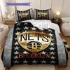 Brooklyn Nets Stars Stripes Basketball Spirit Bedding(1 * duvet cover + 2 * pillowcase, without core)Christmas birthday gift Soft and comfortable