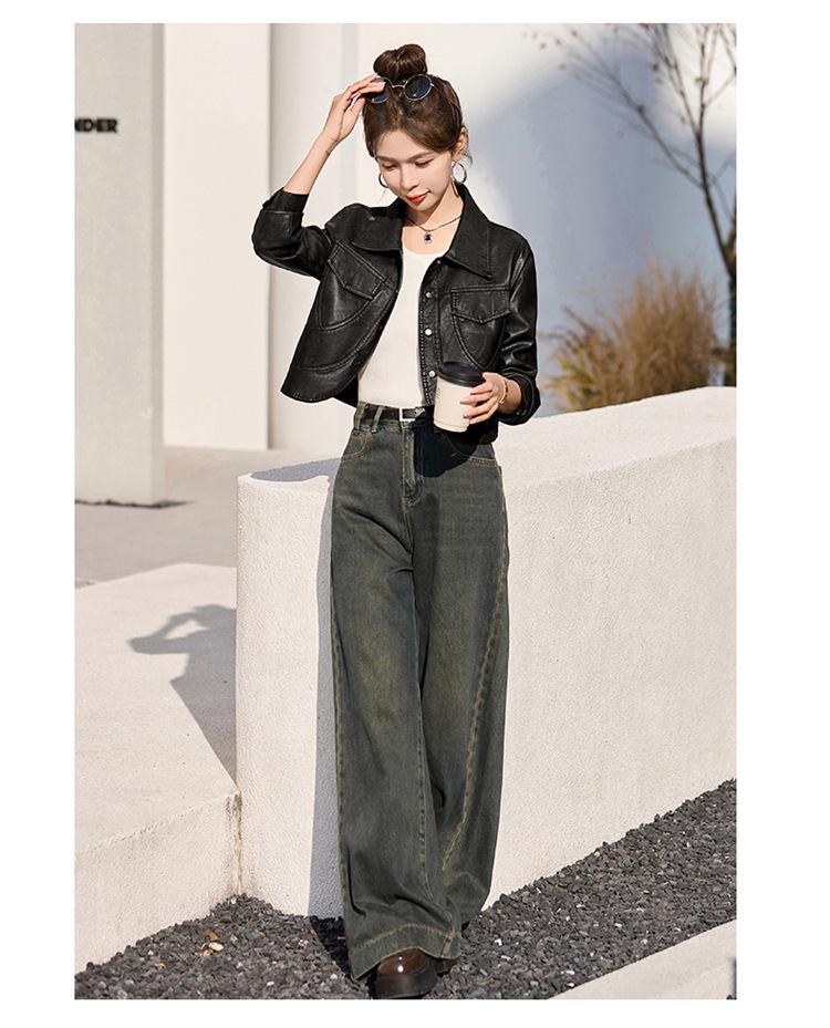 Женская модная куртка из овчины в гонконгском и корейском стиле