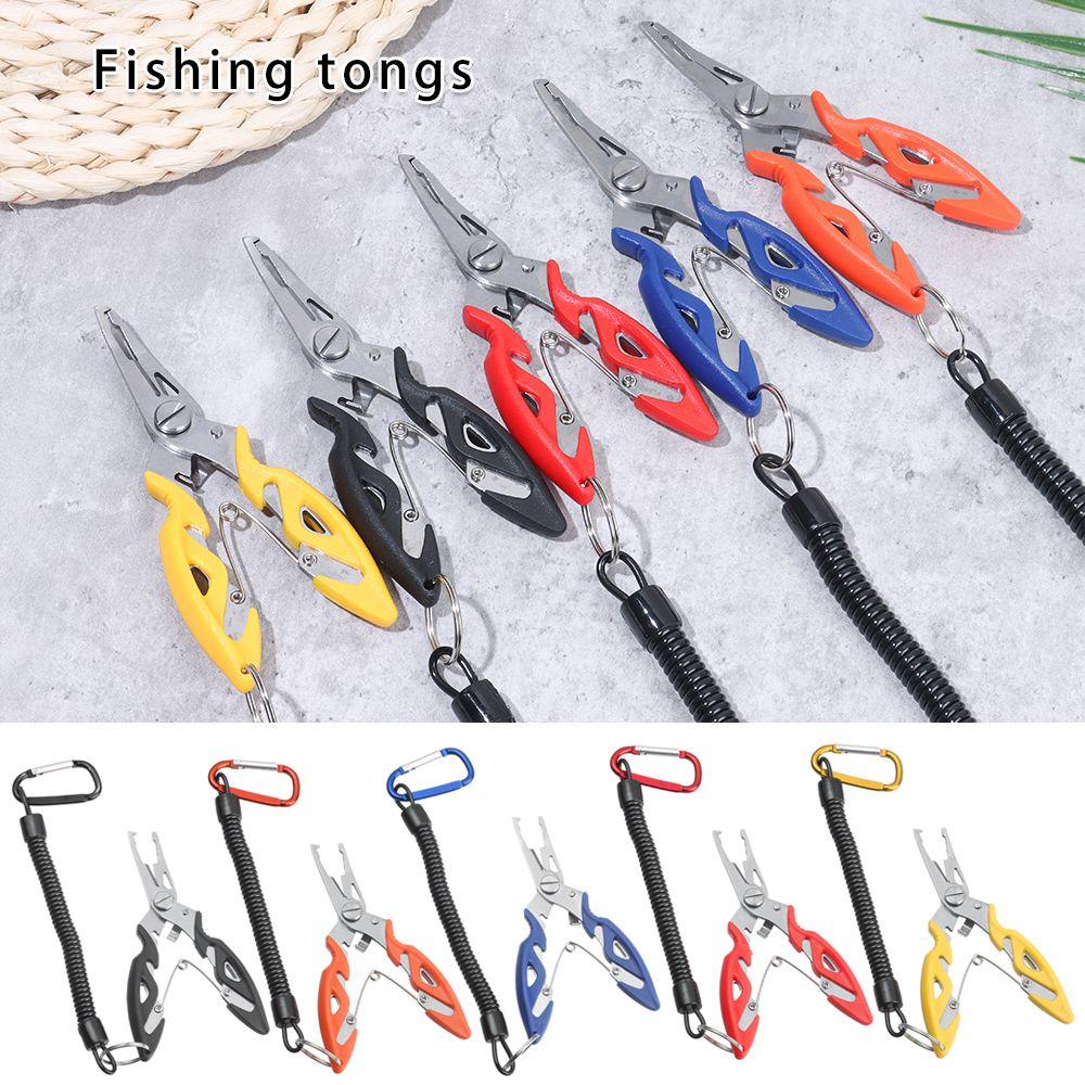 Multi-function with Lanyard Fishing Pliers Hook Removers Stainless Steel Scissor Bait Line Cutter