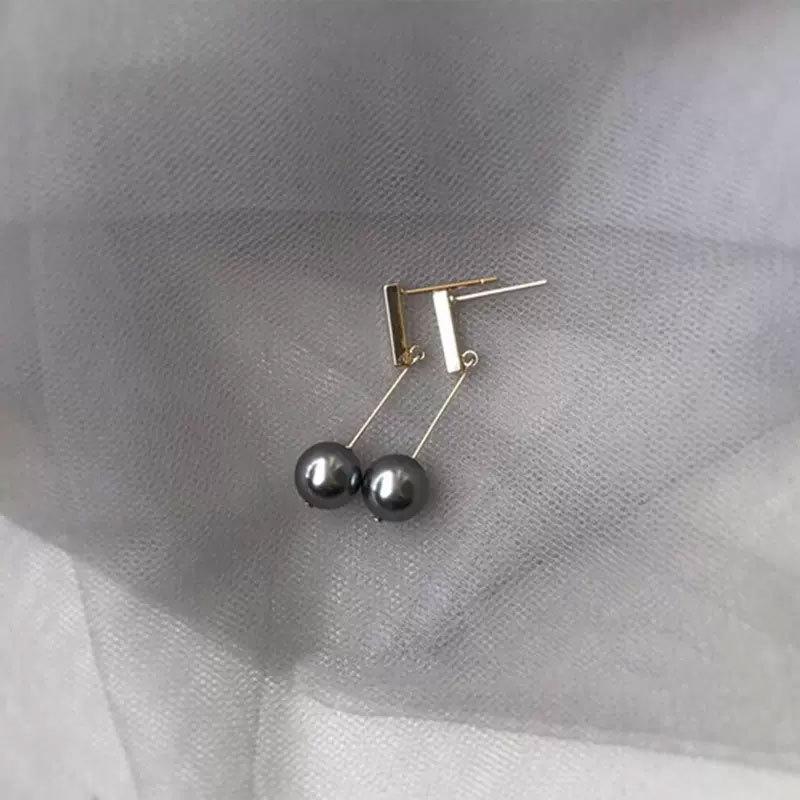 Серьги с серым жемчугом для женщин, французские элитные легкие роскошные серьги