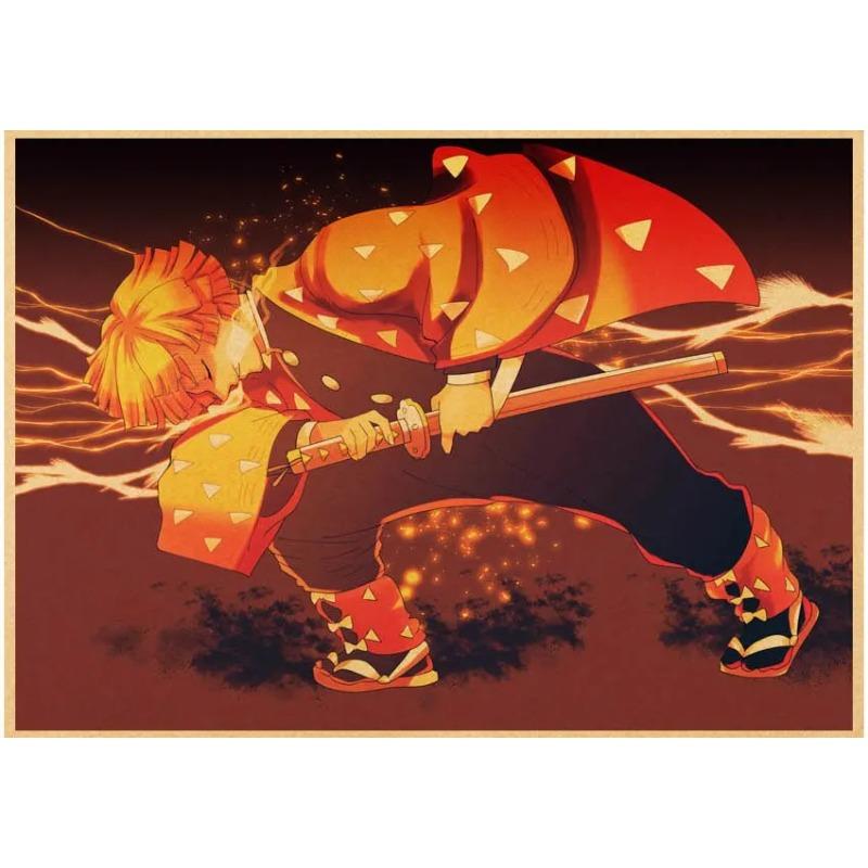 Demon Slayer Zenitsu Agatsuma Anime Wall Poster Vibrant Bedroom Decor for Anime Fans Perfect for Home or Office HighQuality Pri
